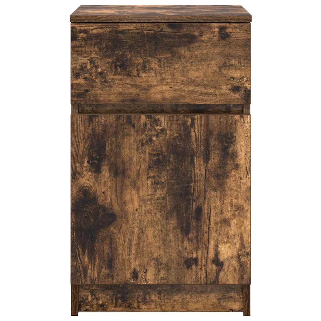 Tables de chevet 2 pcs chêne fumé 39x35x65 cm bois d'ingénierie - XIOS