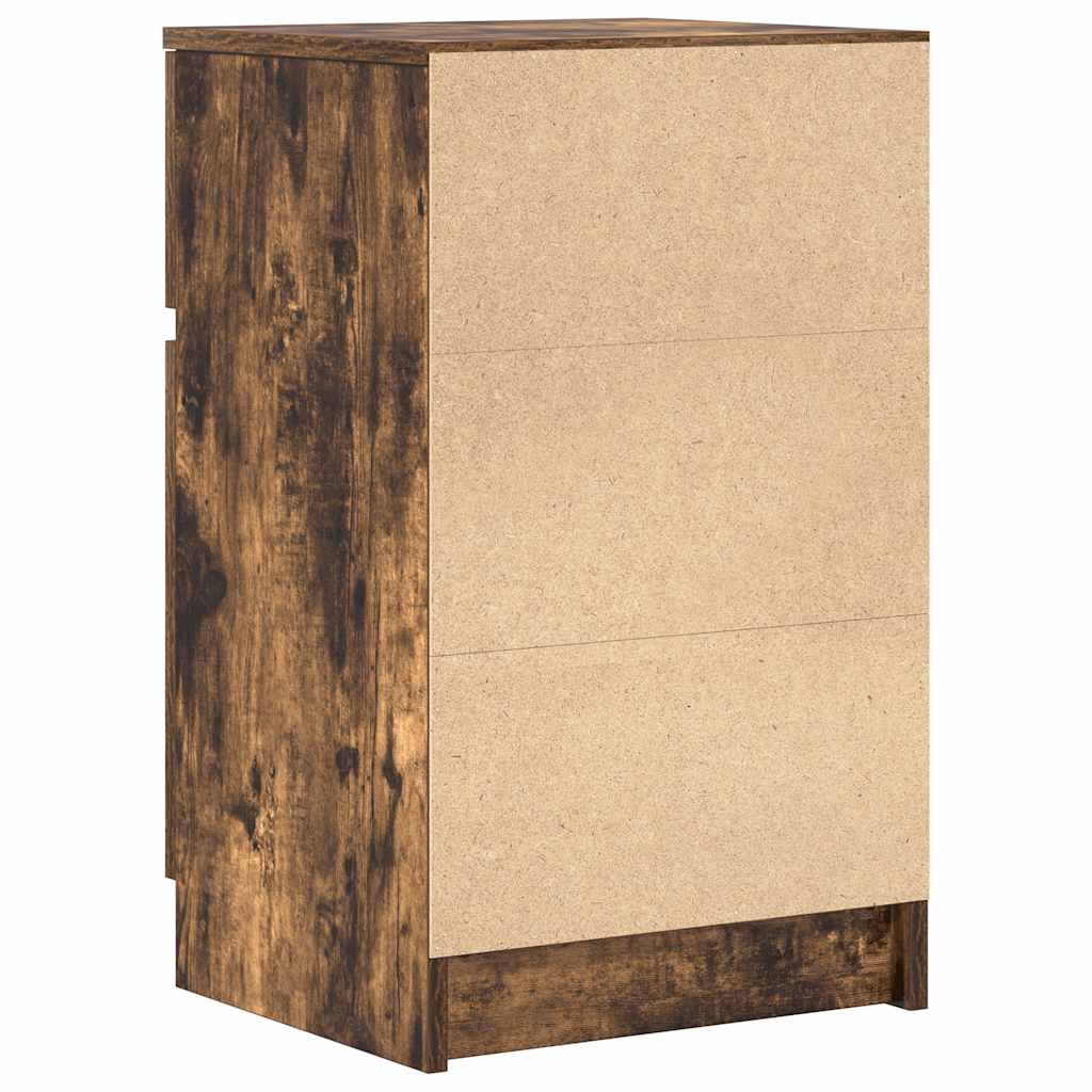 Tables de chevet 2 pcs chêne fumé 39x35x65 cm bois d'ingénierie - XIOS
