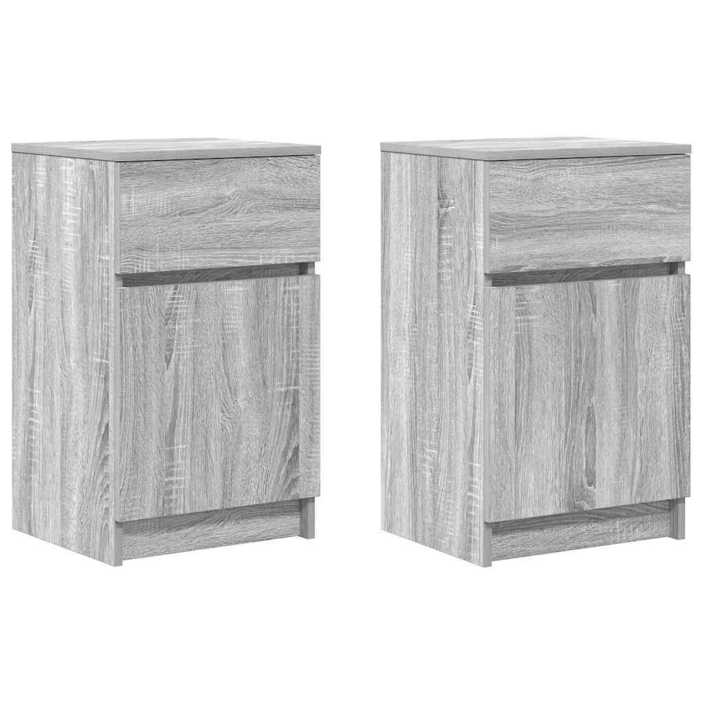 Tables de chevet 2 pcs sonoma gris 39x35x65cm bois d'ingénierie - XIOS