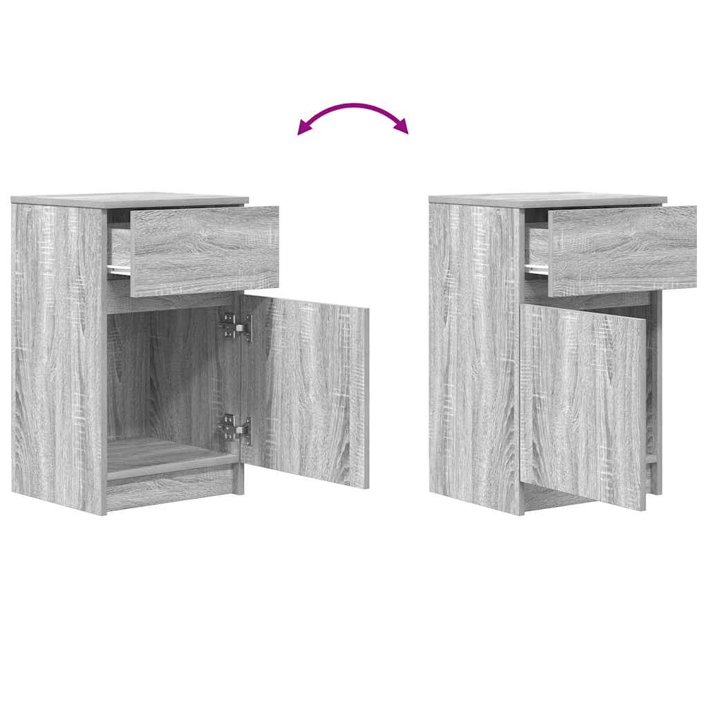 Tables de chevet 2 pcs sonoma gris 39x35x65cm bois d'ingénierie - XIOS