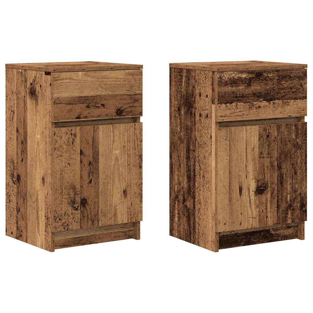 Tables de chevet 2 pcs vieux bois 39x35x65 cm bois d'ingénierie - XIOS