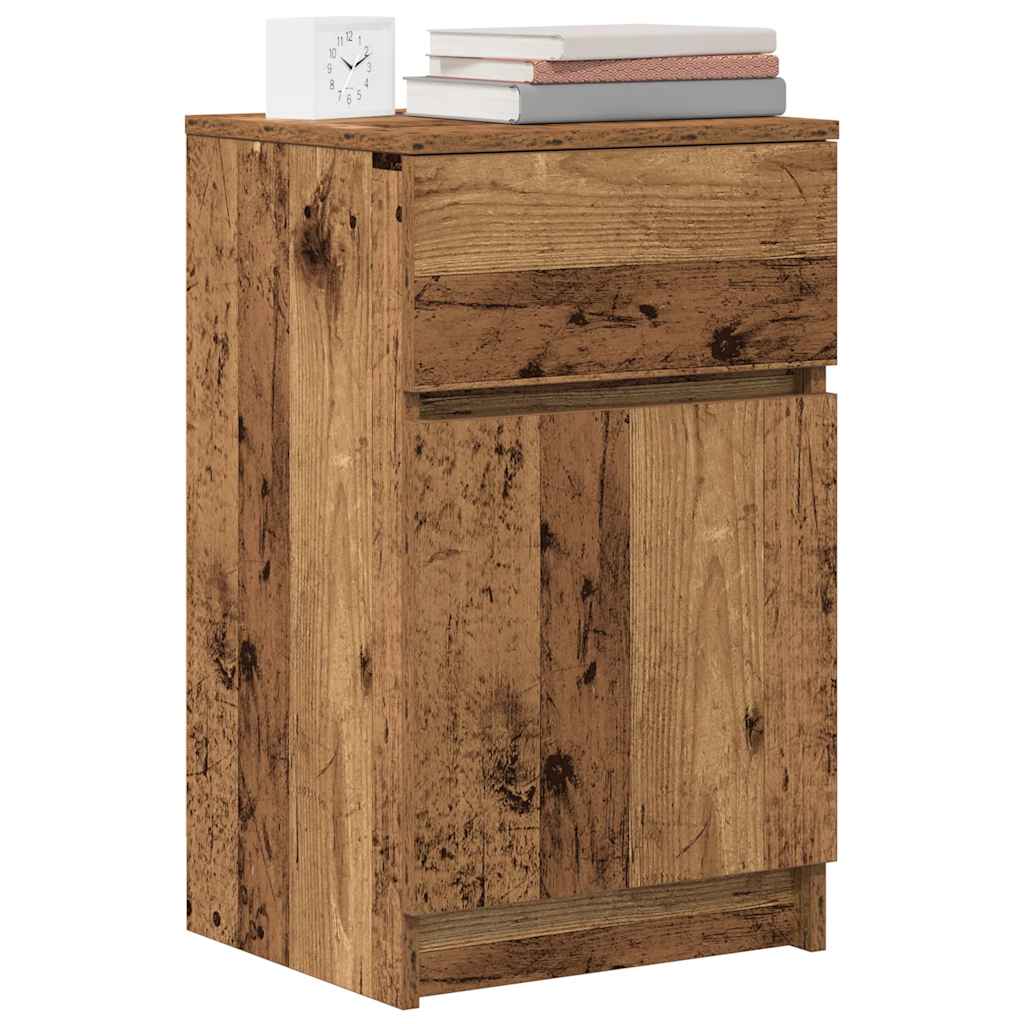 Tables de chevet 2 pcs vieux bois 39x35x65 cm bois d'ingénierie - XIOS