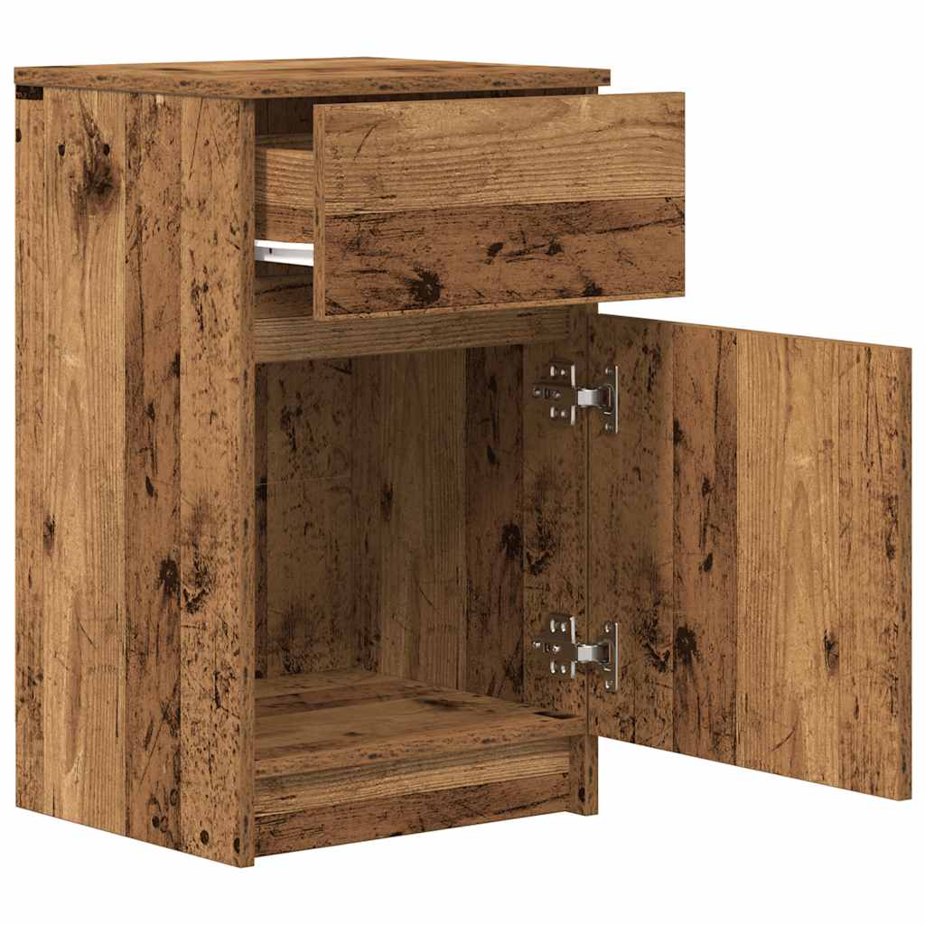 Tables de chevet 2 pcs vieux bois 39x35x65 cm bois d'ingénierie - XIOS