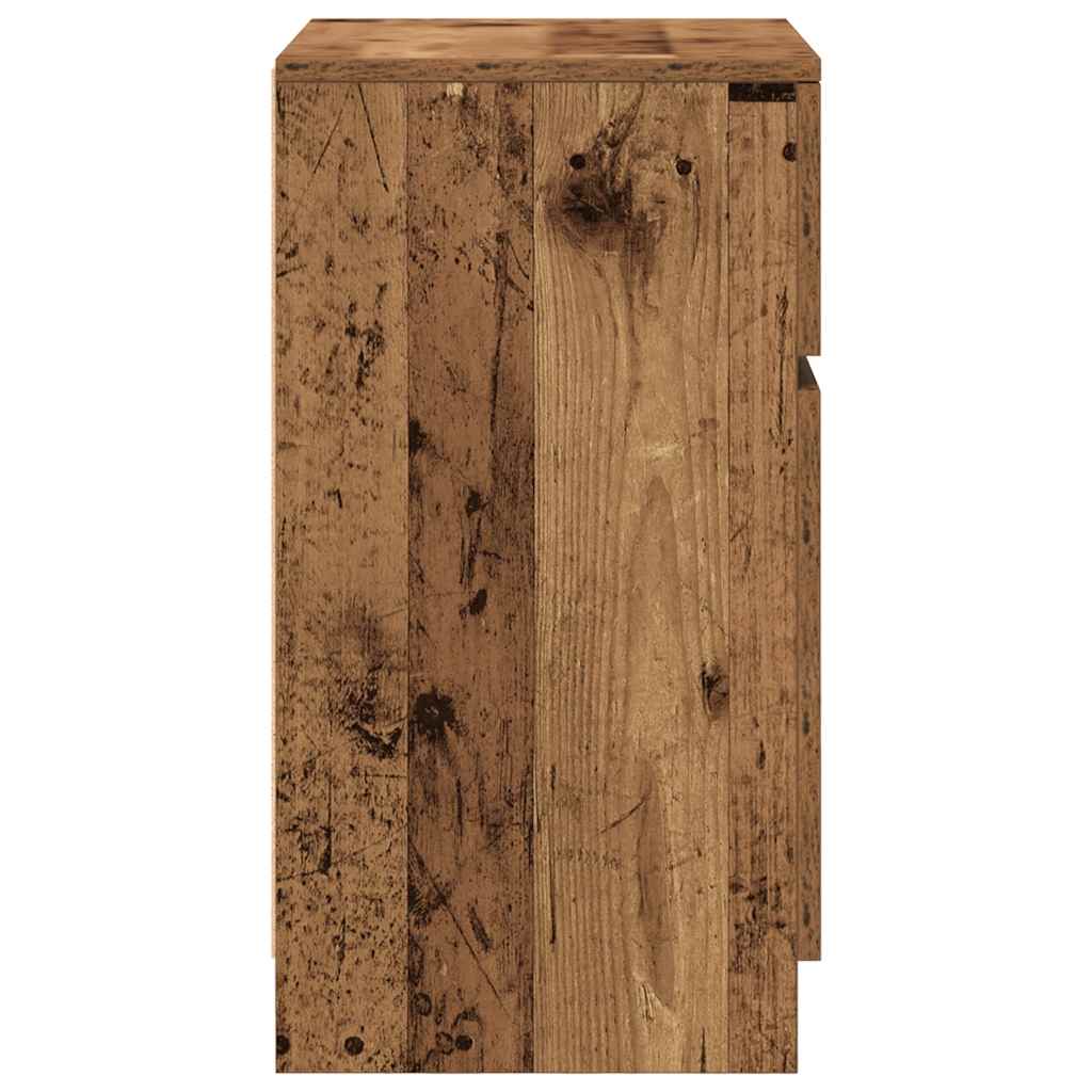 Tables de chevet 2 pcs vieux bois 39x35x65 cm bois d'ingénierie - XIOS
