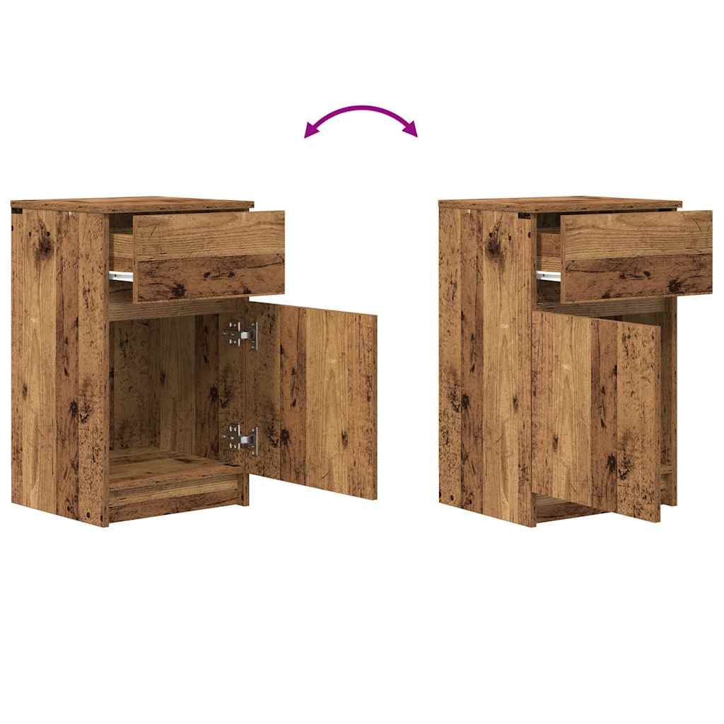 Tables de chevet 2 pcs vieux bois 39x35x65 cm bois d'ingénierie - XIOS