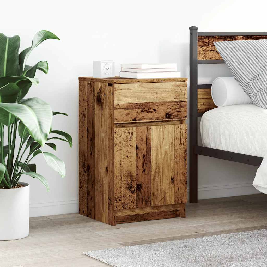 Tables de chevet 2 pcs vieux bois 39x35x65 cm bois d'ingénierie - XIOS