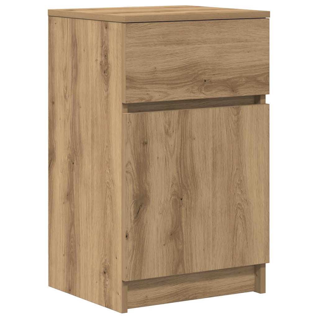 Table de chevet chêne artisanal 39x35x65 cm bois d'ingénierie - XIOS