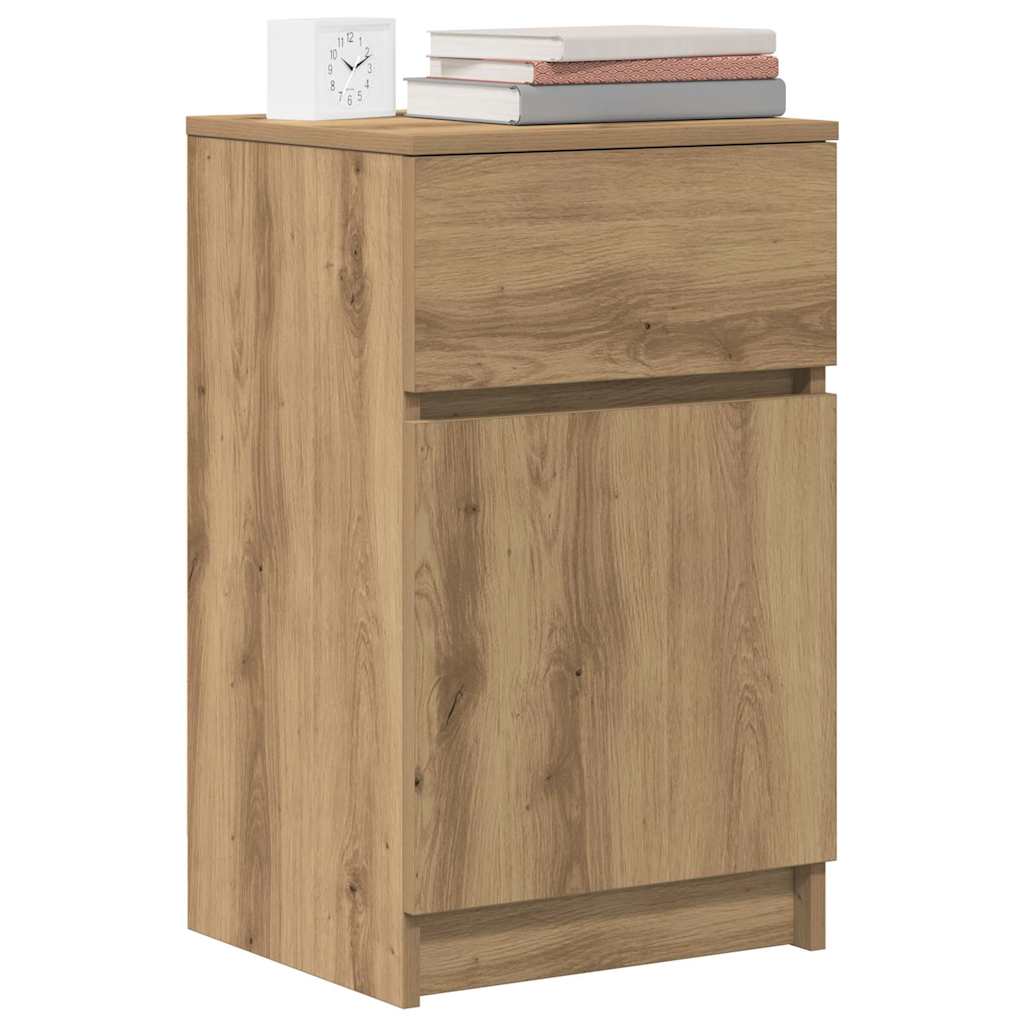 Table de chevet chêne artisanal 39x35x65 cm bois d'ingénierie - XIOS