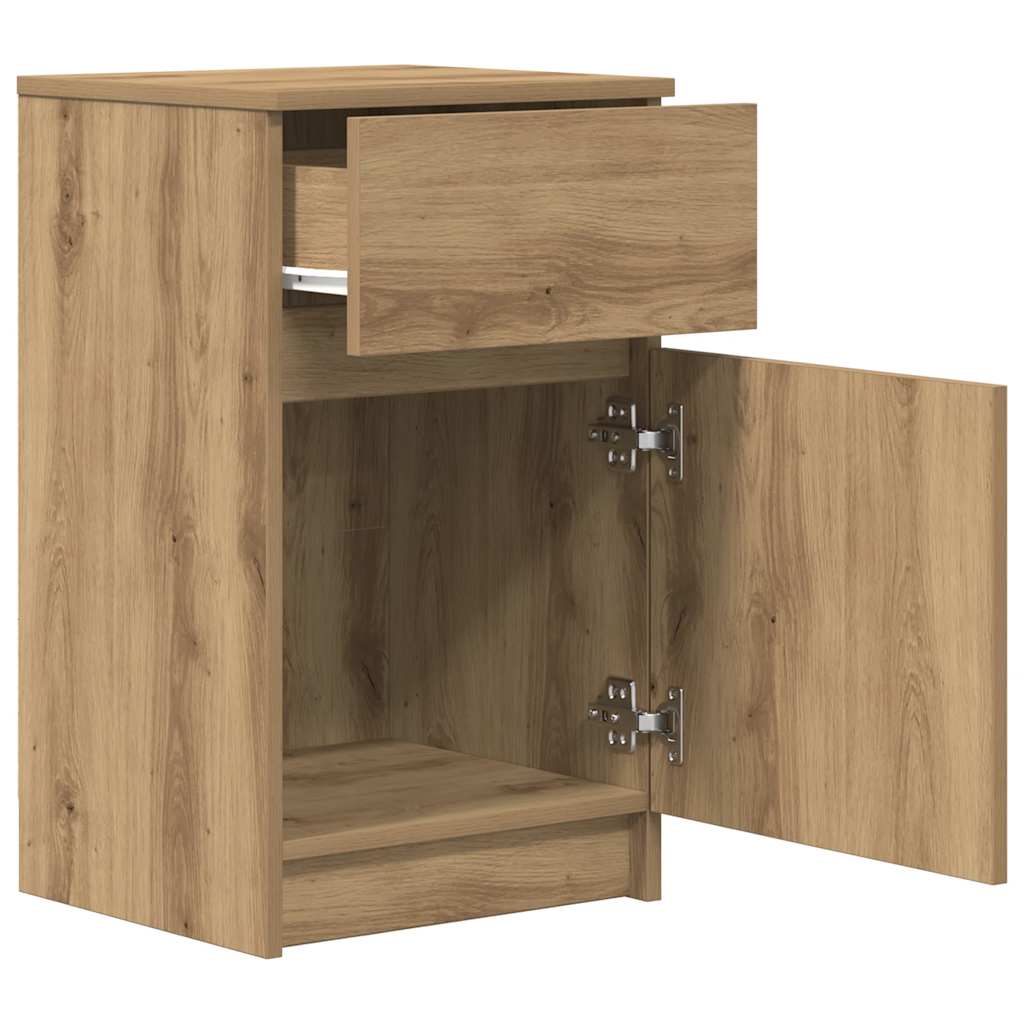 Table de chevet chêne artisanal 39x35x65 cm bois d'ingénierie - XIOS