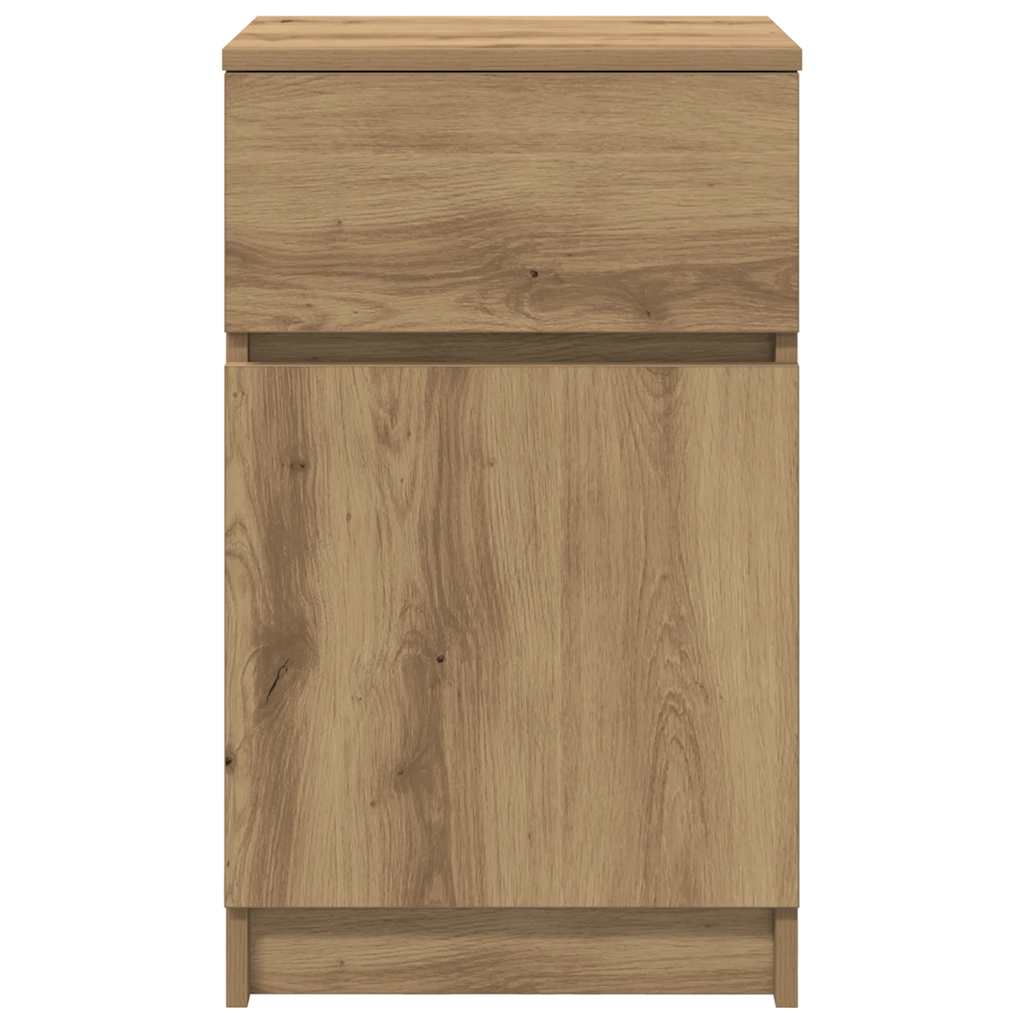 Table de chevet chêne artisanal 39x35x65 cm bois d'ingénierie - XIOS