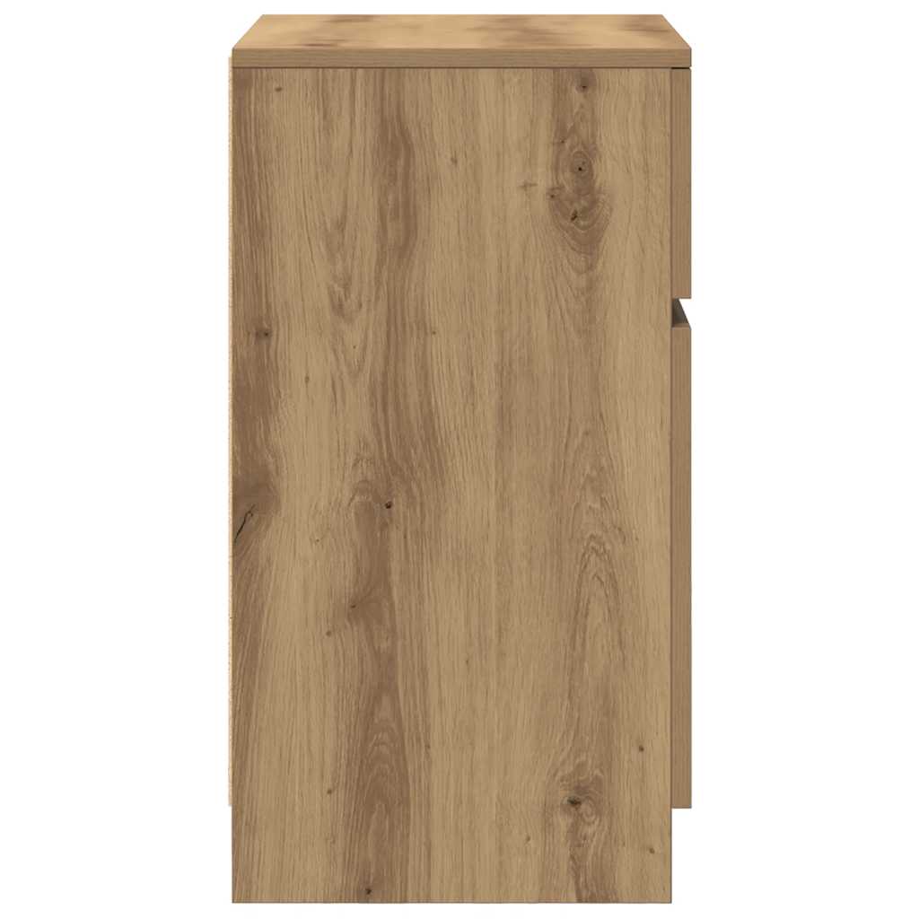 Table de chevet chêne artisanal 39x35x65 cm bois d'ingénierie - XIOS