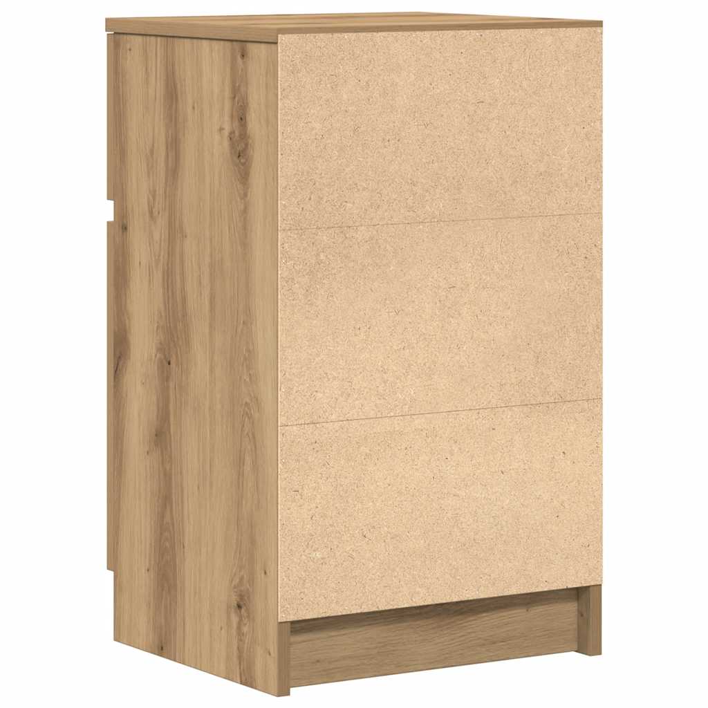 Table de chevet chêne artisanal 39x35x65 cm bois d'ingénierie - XIOS
