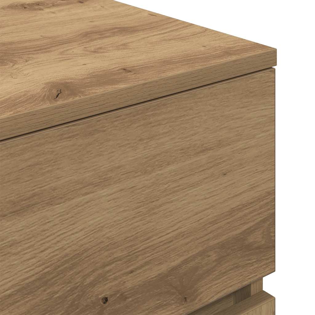Table de chevet chêne artisanal 39x35x65 cm bois d'ingénierie - XIOS