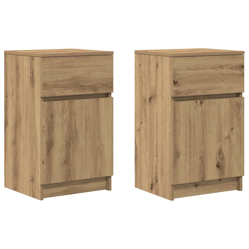 Tables de chevet 2 pcs chêne artisanal 39x35x65 cm - XIOS