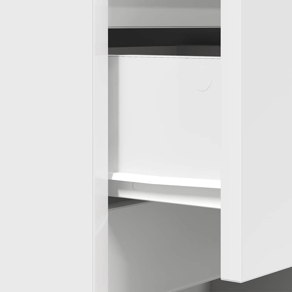 Table de chevet avec 3 tiroirs blanc 39x35x65 cm