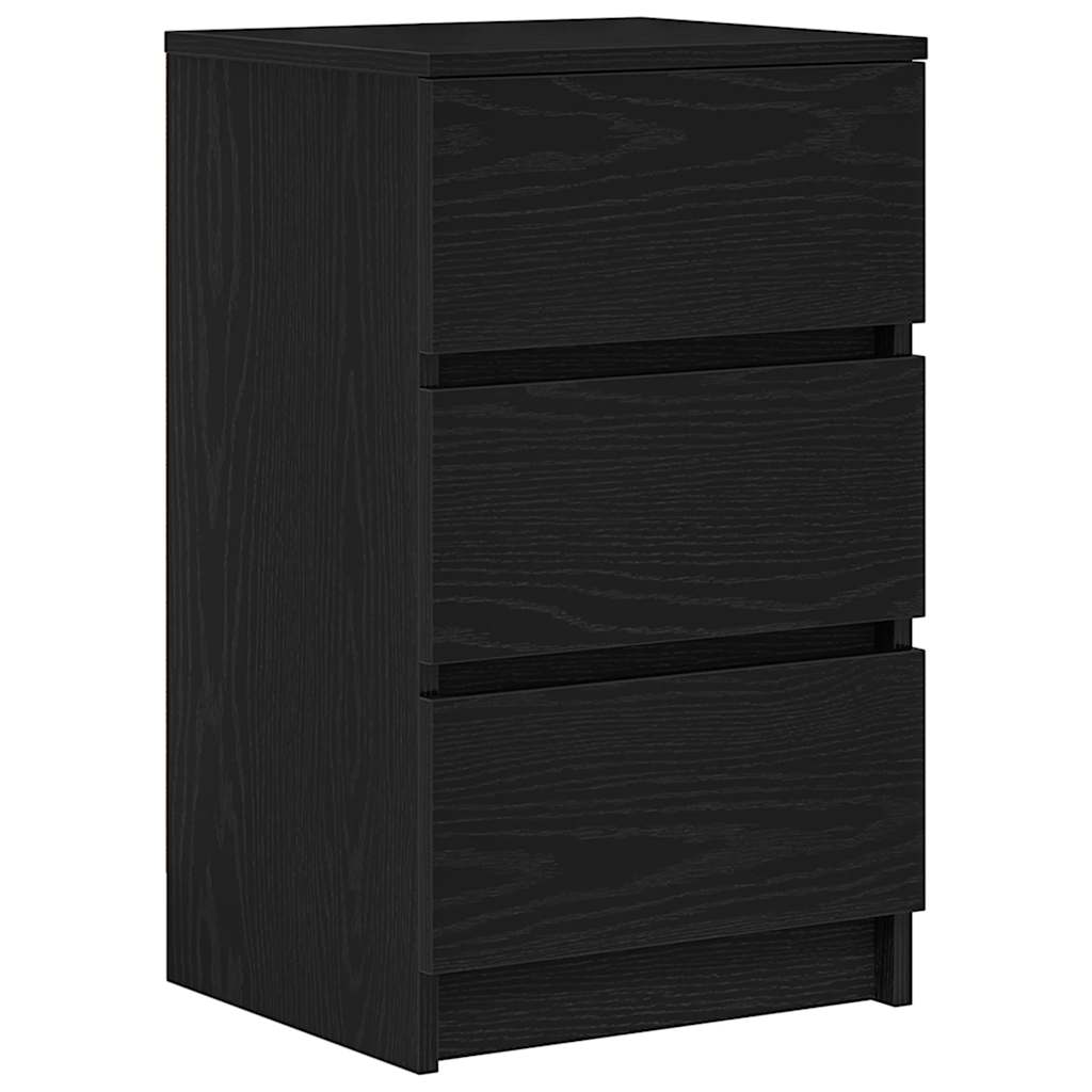 Table de chevet avec 3 tiroirs noir 39x35x65 cm - XIOS
