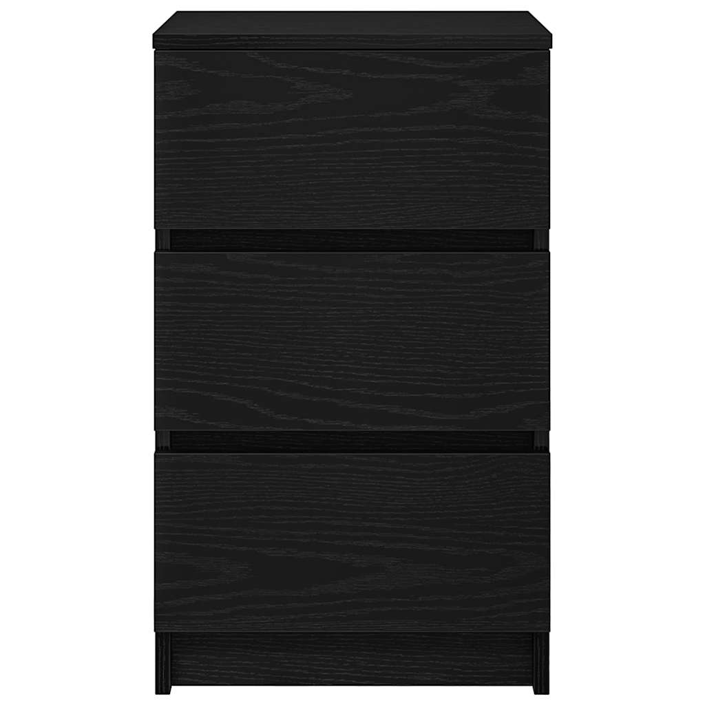 Table de chevet avec 3 tiroirs noir 39x35x65 cm - XIOS