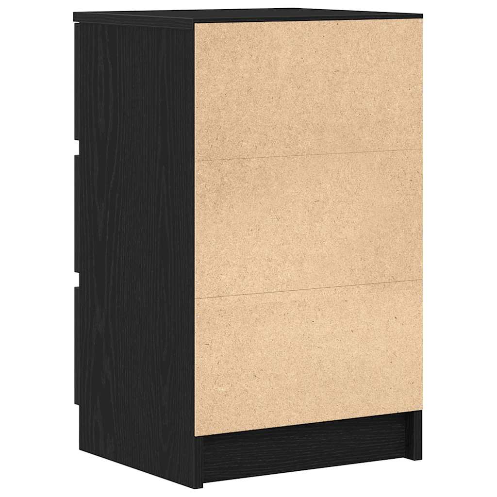 Table de chevet avec 3 tiroirs noir 39x35x65 cm - XIOS
