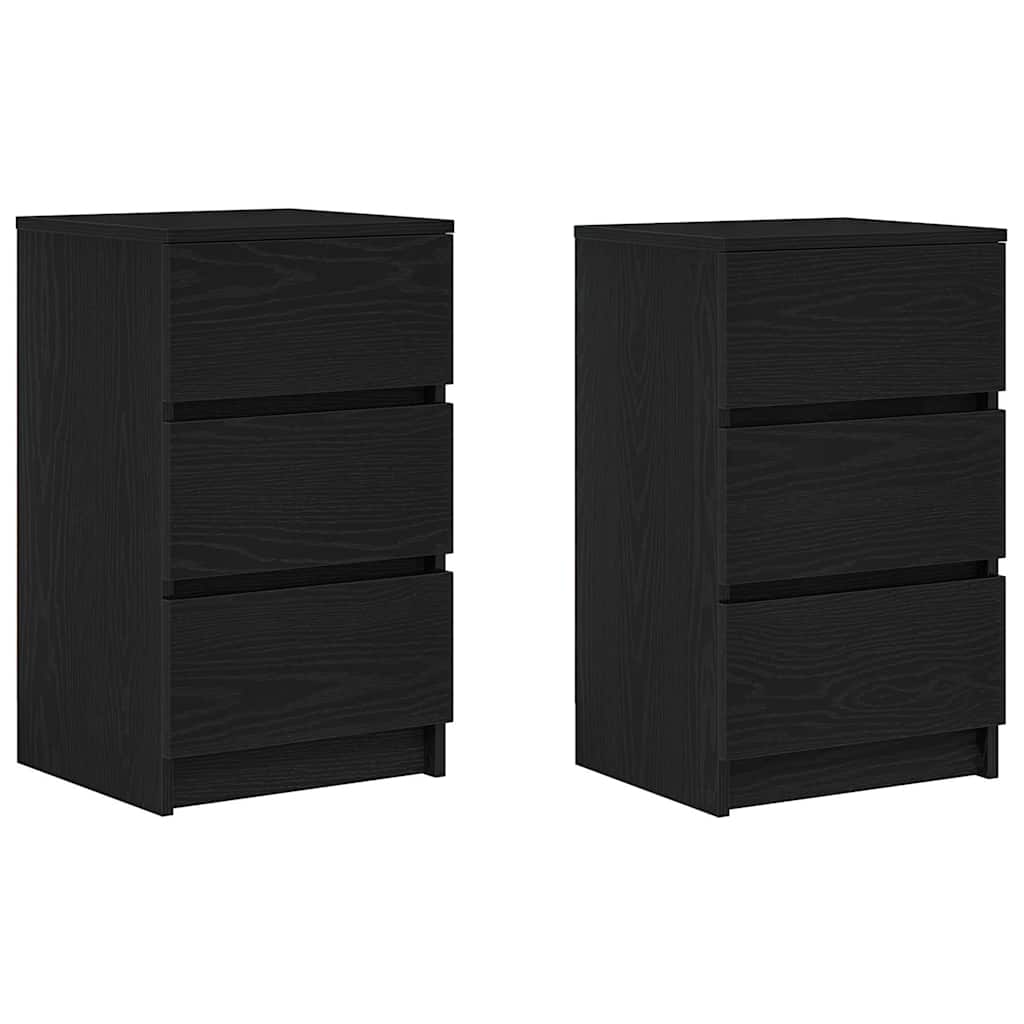Tables de chevet avec 3 tiroirs 2 pcs noir 39x35x65 cm - XIOS