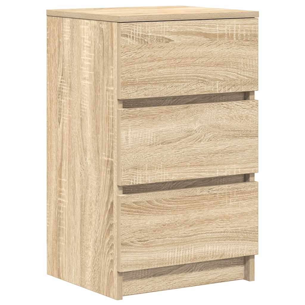 Table de chevet avec 3 tiroirs chêne sonoma 39x35x65 cm