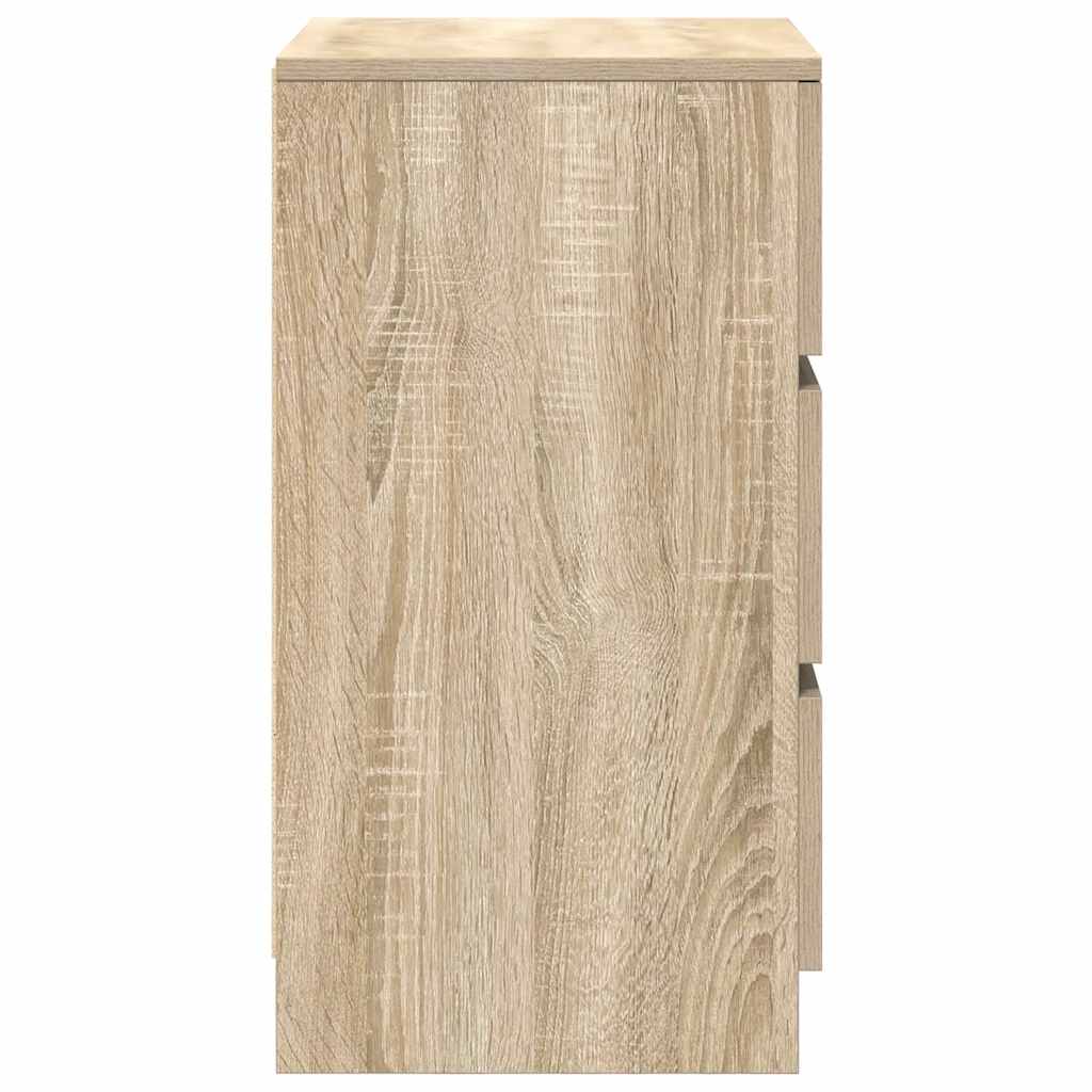 Table de chevet avec 3 tiroirs chêne sonoma 39x35x65 cm