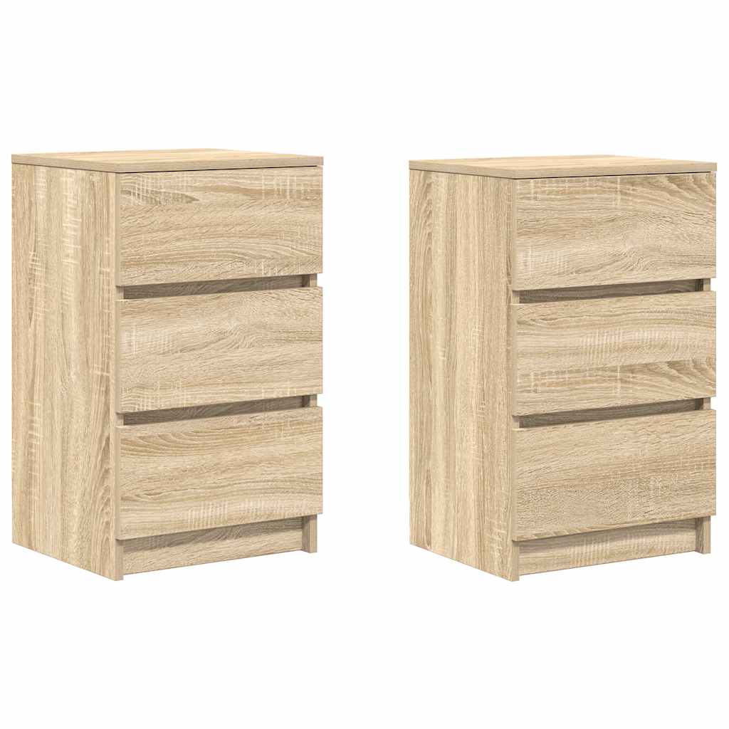 Tables de chevet avec 3 tiroirs 2 pcs chêne sonoma 39x35x65 cm - XIOS