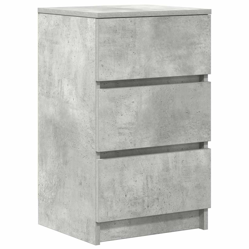 Table de chevet avec 3 tiroirs gris béton 39x35x65 cm - XIOS
