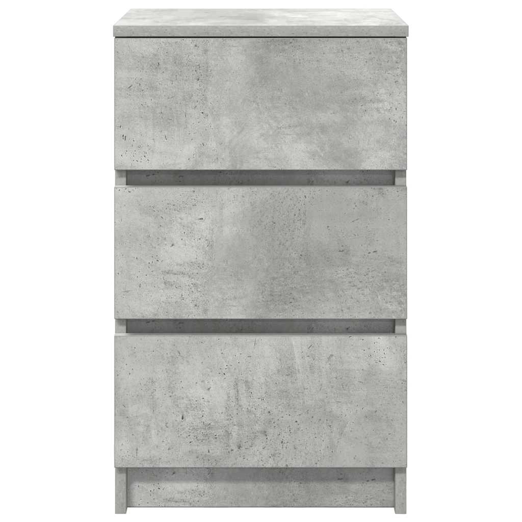 Table de chevet avec 3 tiroirs gris béton 39x35x65 cm - XIOS