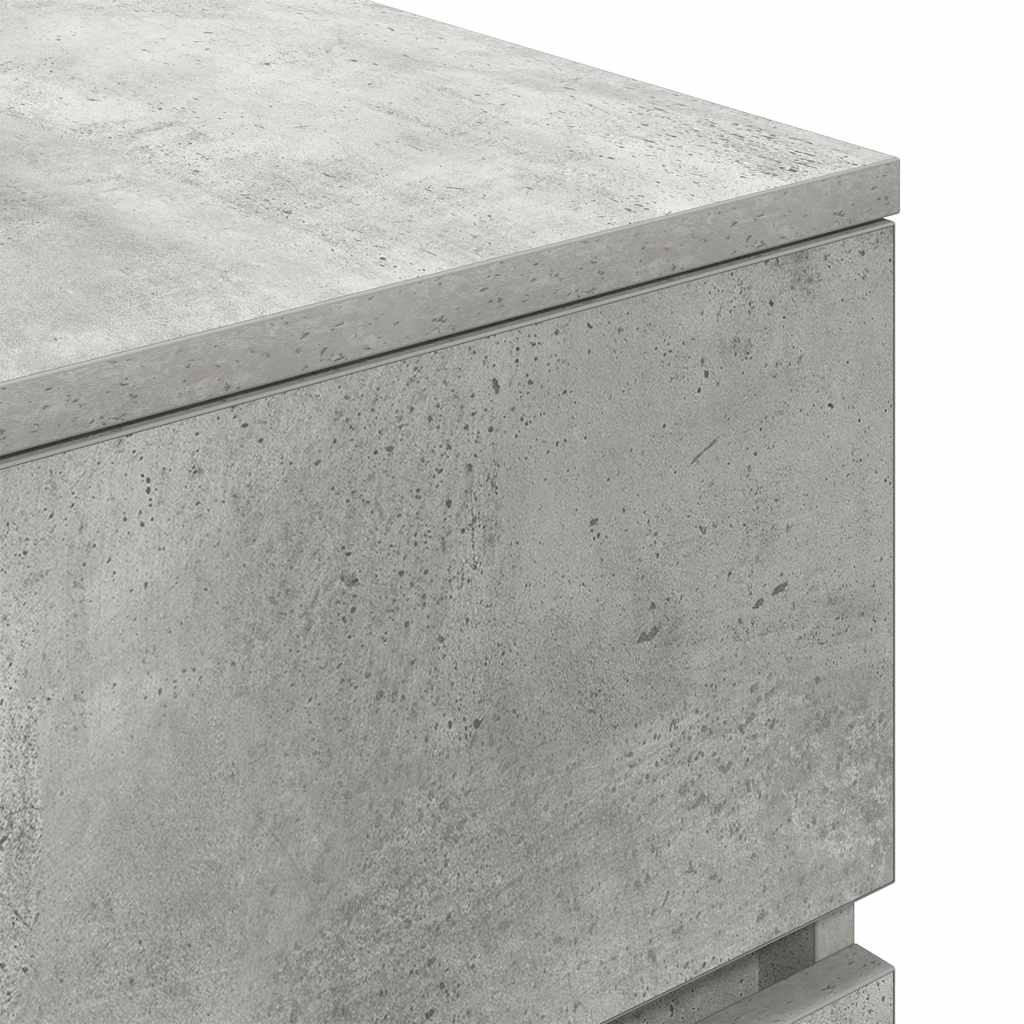 Table de chevet avec 3 tiroirs gris béton 39x35x65 cm - XIOS