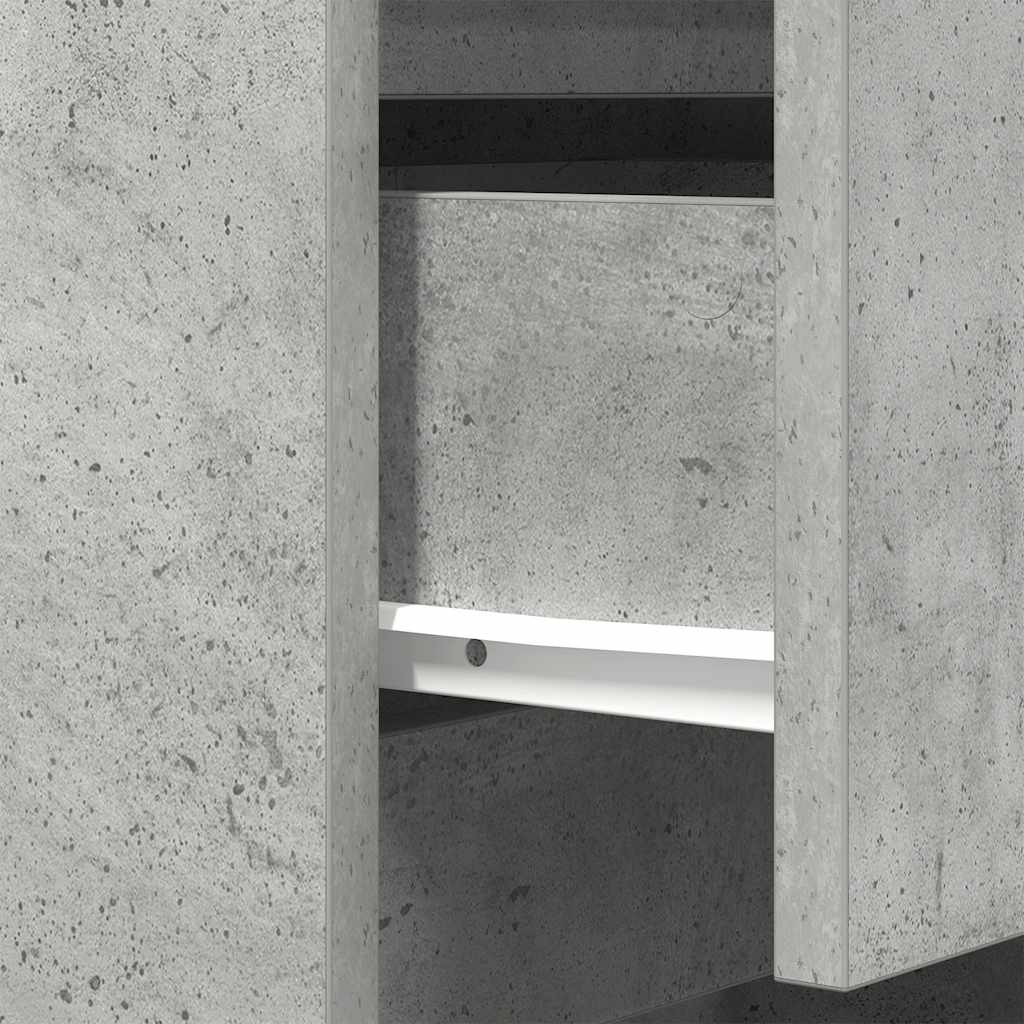 Table de chevet avec 3 tiroirs gris béton 39x35x65 cm - XIOS