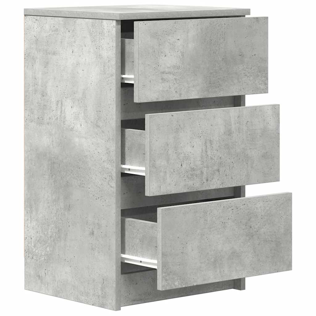 Tables de chevet avec 3 tiroirs 2 pcs gris béton 39x35x65 cm - XIOS