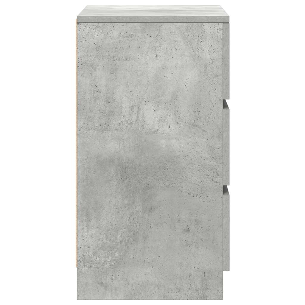 Tables de chevet avec 3 tiroirs 2 pcs gris béton 39x35x65 cm - XIOS