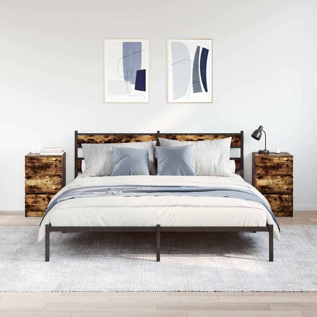 Tables de chevet avec 3 tiroirs 2 pcs chêne fumé 39x35x65 cm - XIOS