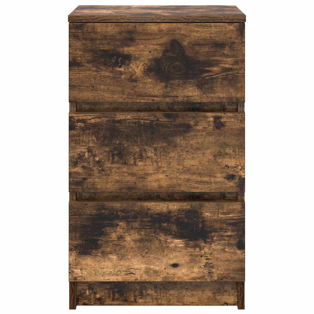 Tables de chevet avec 3 tiroirs 2 pcs chêne fumé 39x35x65 cm - XIOS