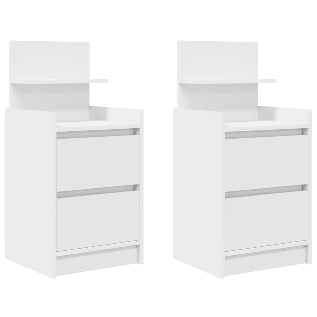 Tables de chevet avec 2 tiroirs 2 pcs blanc 38x34x80 cm - XIOS