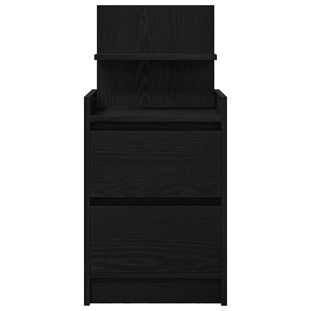 Table de chevet avec 2 tiroirs noir 38x34x80 cm - XIOS