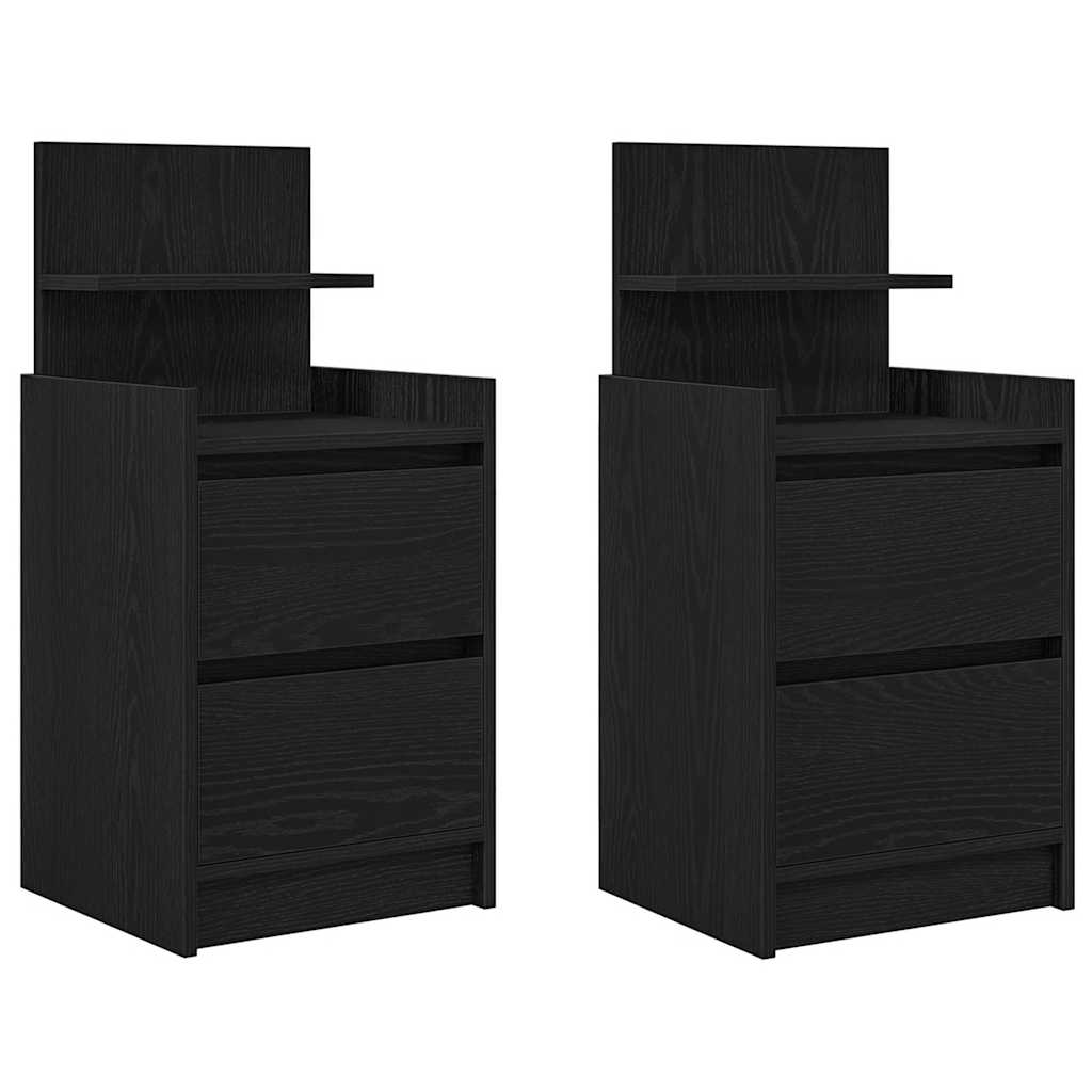 Tables de chevet avec 2 tiroirs 2 pcs chêne noir 38x34x80 cm - XIOS