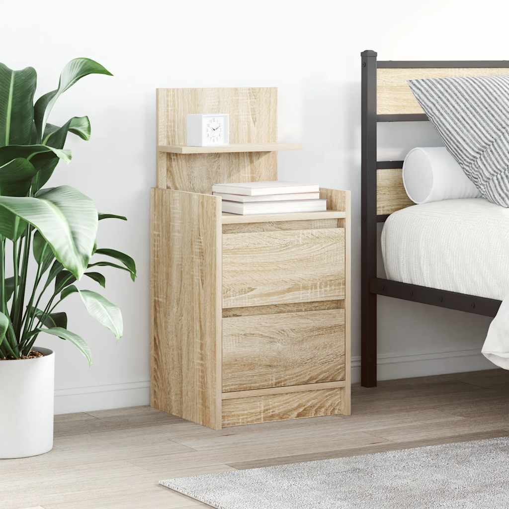 Tables de chevet avec 2 tiroirs 2 pcs chêne sonoma 38x34x80 cm