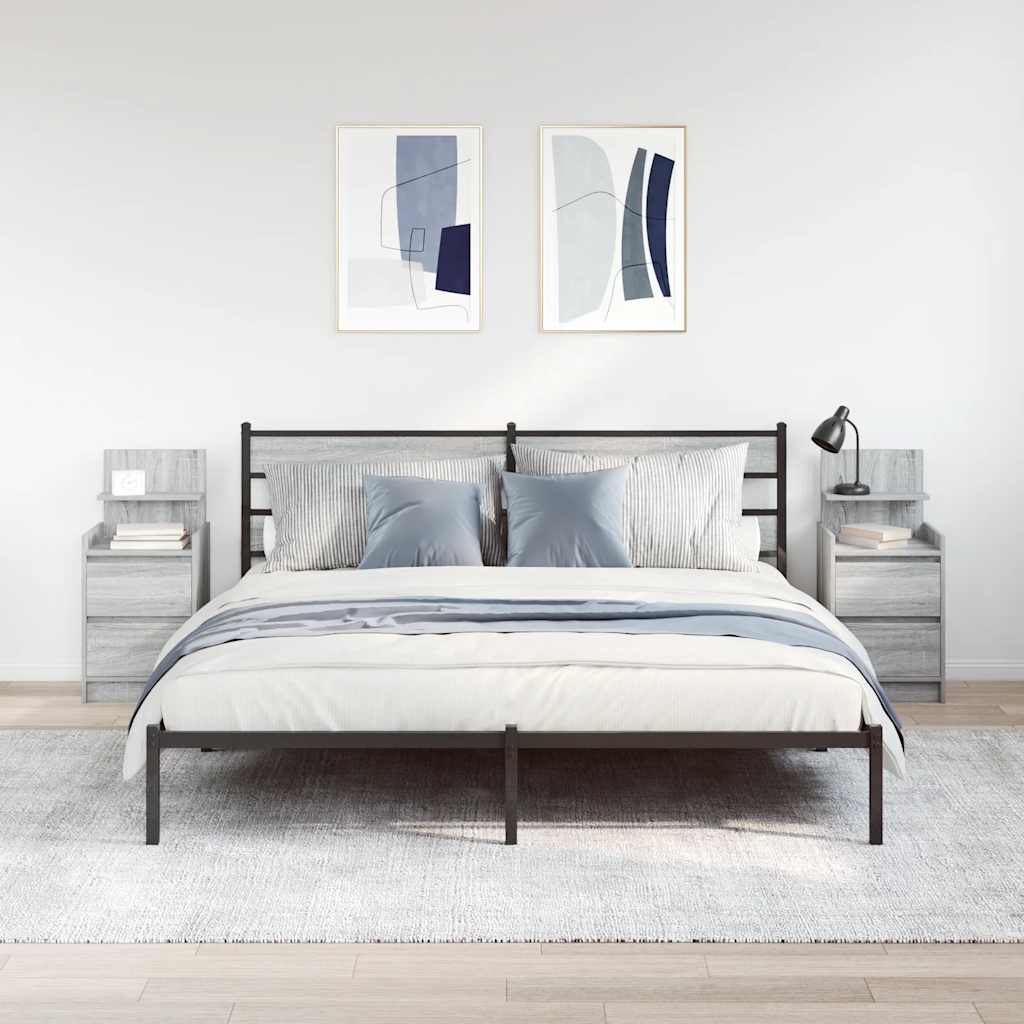 Tables de chevet avec 2 tiroirs 2 pcs sonoma gris 38x34x80 cm - XIOS