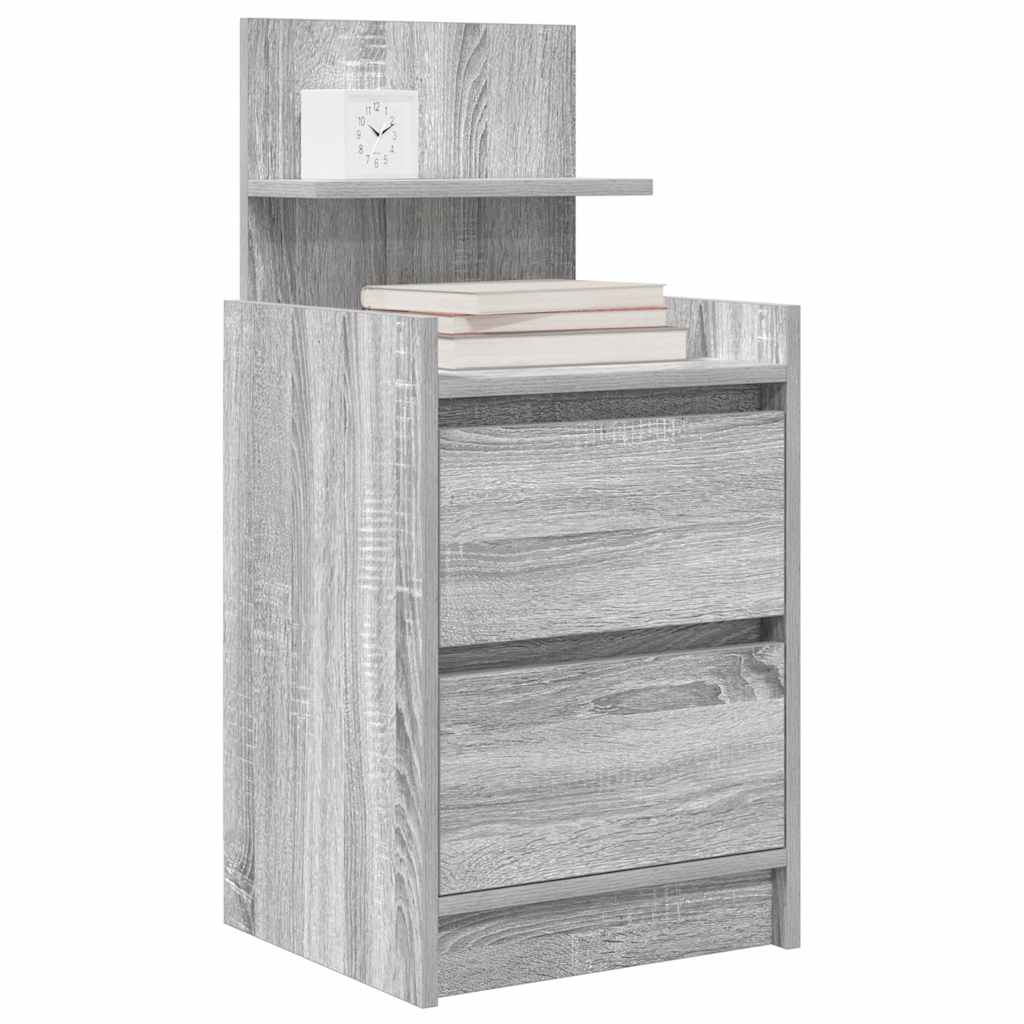Tables de chevet avec 2 tiroirs 2 pcs sonoma gris 38x34x80 cm - XIOS
