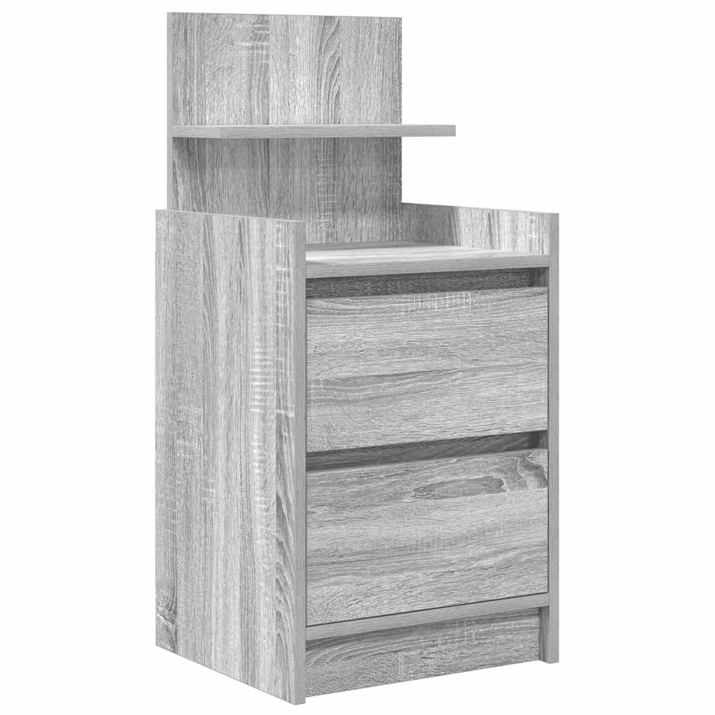 Tables de chevet avec 2 tiroirs 2 pcs sonoma gris 38x34x80 cm - XIOS