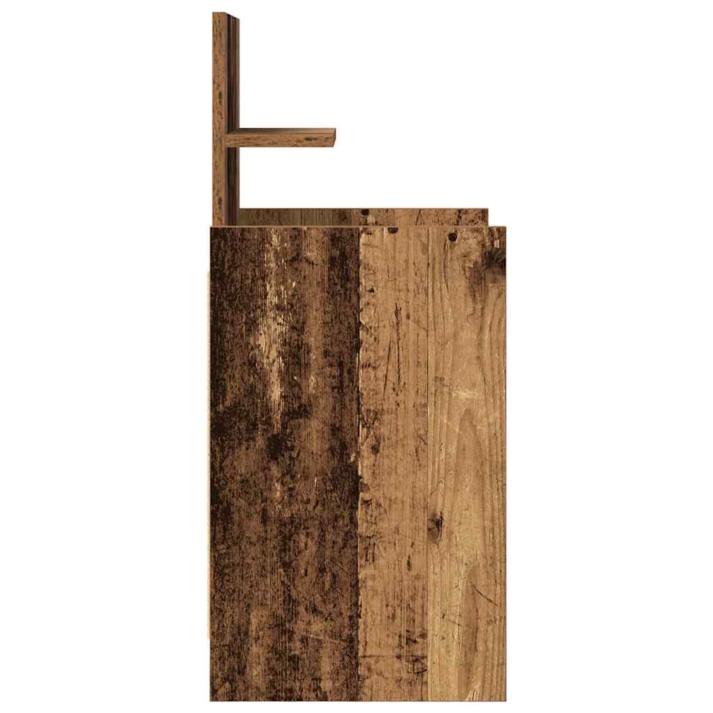 Table de chevet avec 2 tiroirs vieux bois 38x34x80 cm - XIOS