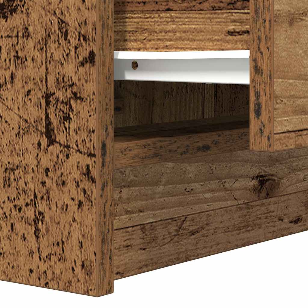 Table de chevet avec 2 tiroirs vieux bois 38x34x80 cm - XIOS