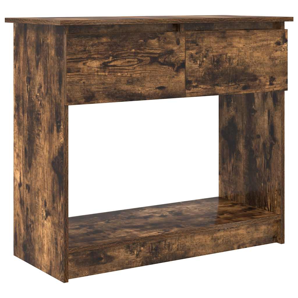 Table console avec tiroirs chêne fumé 85,5x38,5x74,5 cm - XIOS