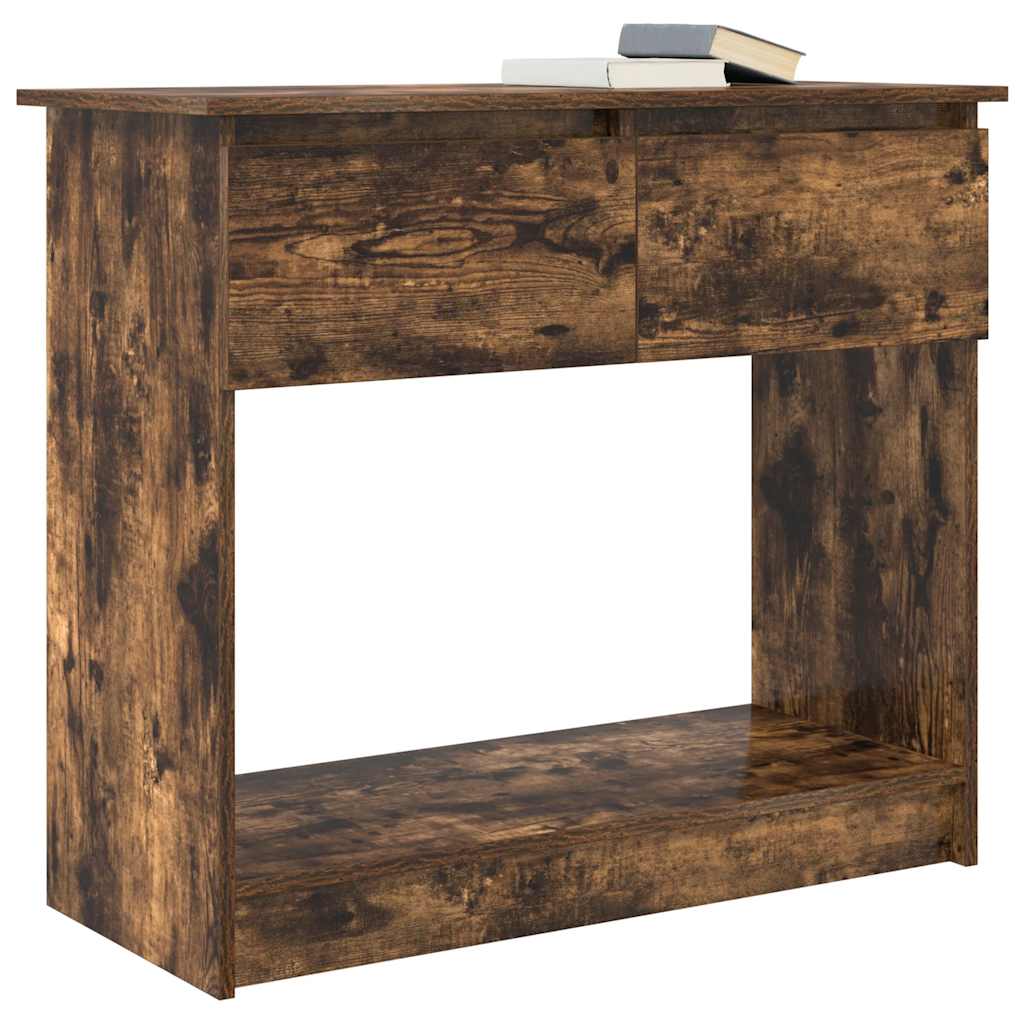 Table console avec tiroirs chêne fumé 85,5x38,5x74,5 cm - XIOS