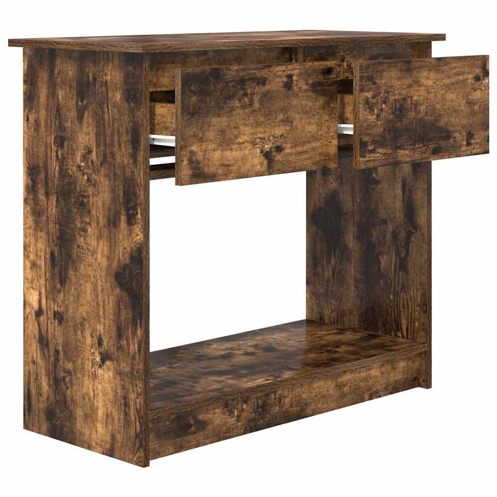 Table console avec tiroirs chêne fumé 85,5x38,5x74,5 cm - XIOS