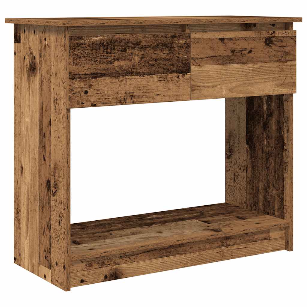 Table console avec tiroirs vieux bois 85,5x38,5x74,5 cm - XIOS