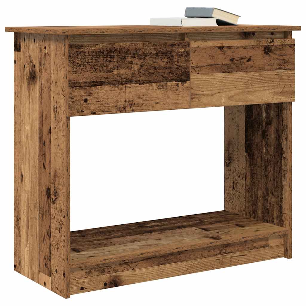 Table console avec tiroirs vieux bois 85,5x38,5x74,5 cm - XIOS