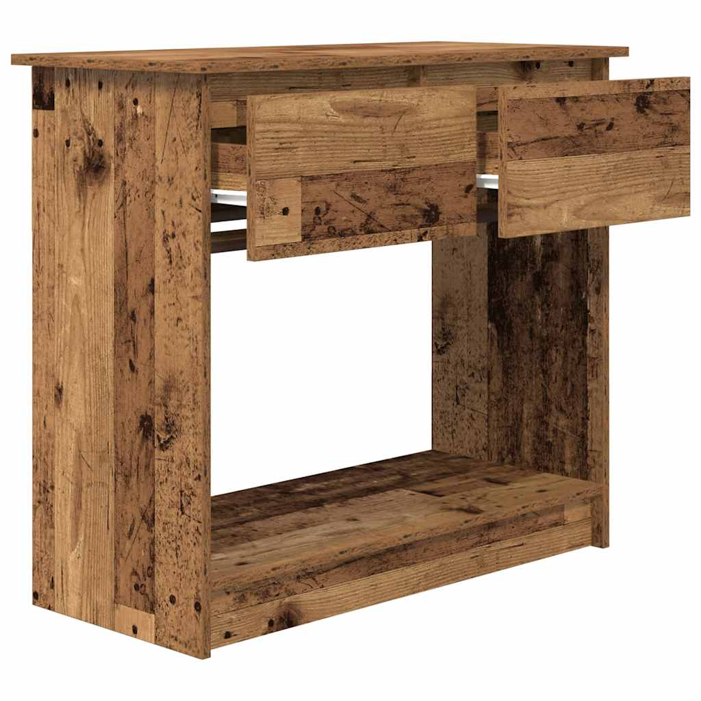 Table console avec tiroirs vieux bois 85,5x38,5x74,5 cm - XIOS