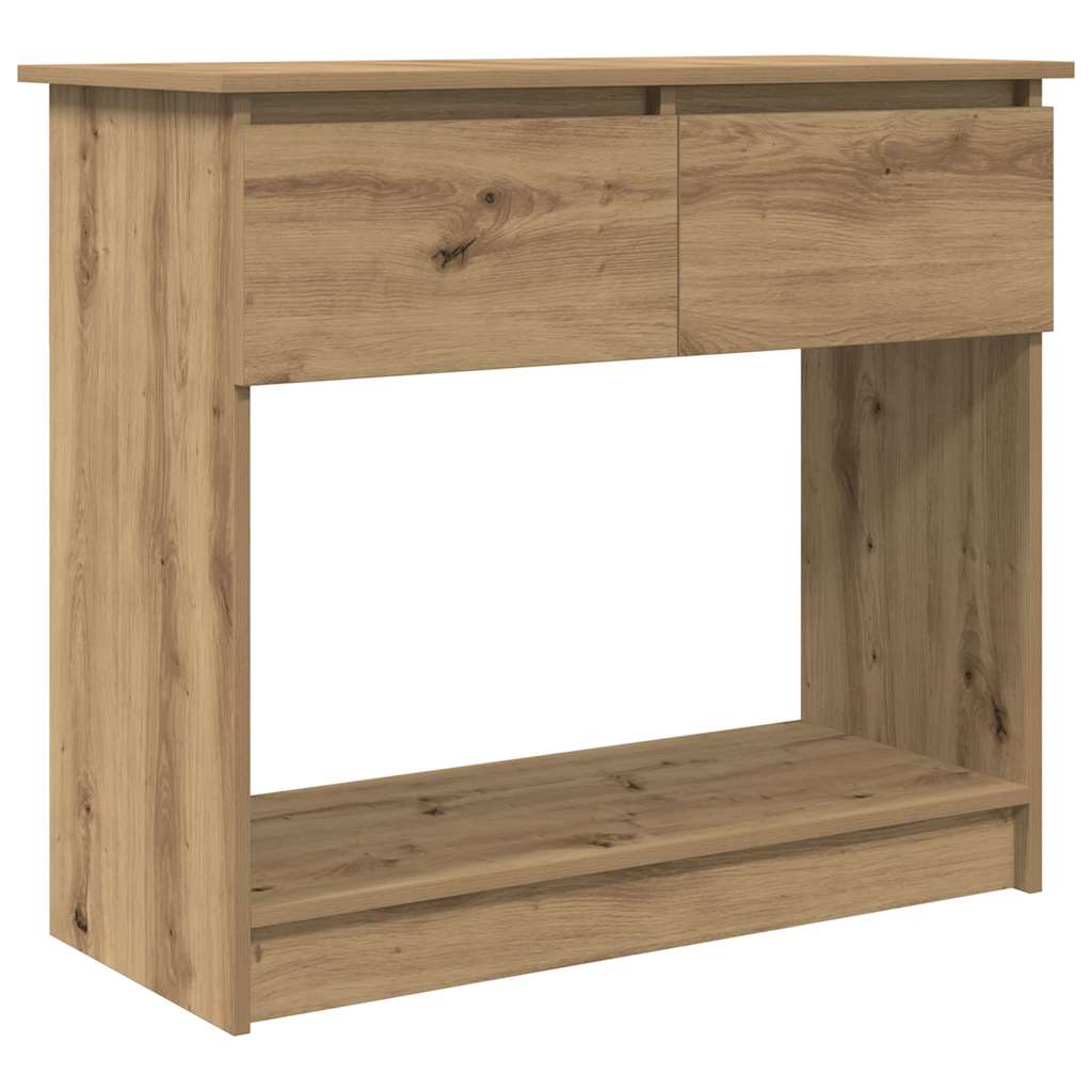 Table console avec tiroirs chêne artisanal 85,5x38,5x74,5 cm - XIOS